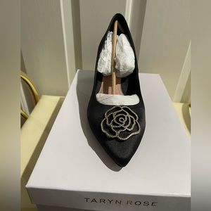 Taryn Rose Maci black satin rhinestone heels
Size 10